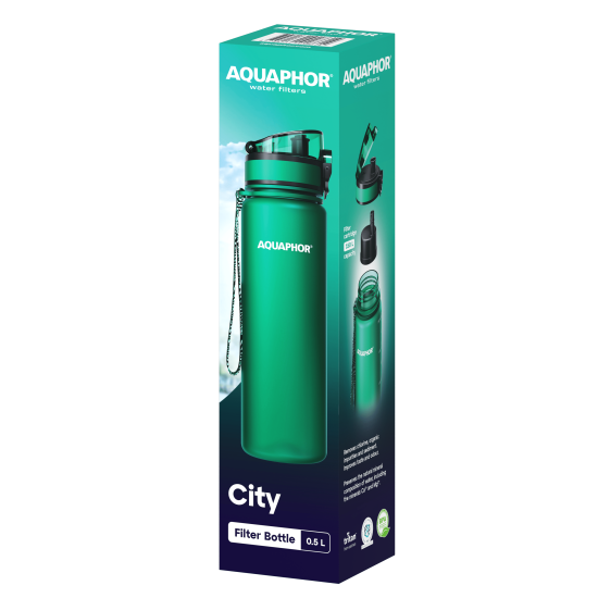 Sticlă cu filtru AQUAPHOR City (bright green)