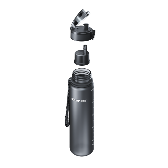 Sticlă cu filtru AQUAPHOR City (classic black)